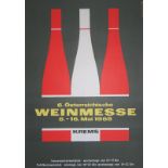 Weinmesse.6. Österreichische Weinmesse 8.-16.Mai 1965 Krems. Farb. Plakat von Rudy Raudnitzky f