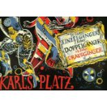 Gschnasfeste u. Bälle.12 (1 dplt.) farb. Plakate zu Gschnasfesten u. Bällen der Solidarität in