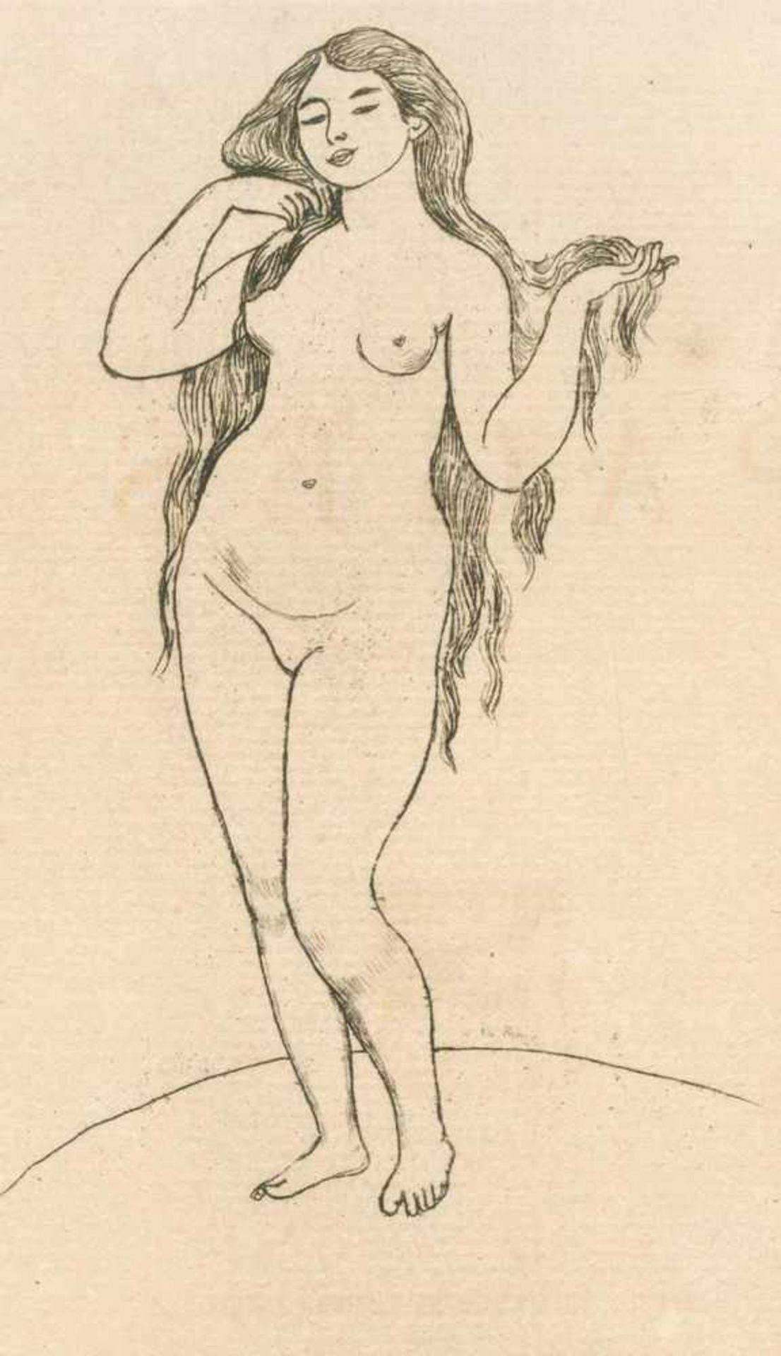 Mellarme,S.Pages. Brüssel, Deman 1891. 4°. Mit 1 Orig.-Radierung v. Auguste Renoir. 192 S. Spät