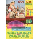 Krainz, Fritz(1920-1992). Grazer Süd-Ost Messe. 30. April bis 8.Mai 1966. Farb. Plakat in 4 Bl.