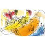 Lassaigne,J.Chagall. Paris, Maeght 1957. Gr.8°. Mit 15 (13 farb., 4 dplblgr. gefalt.) Orig.-Lit