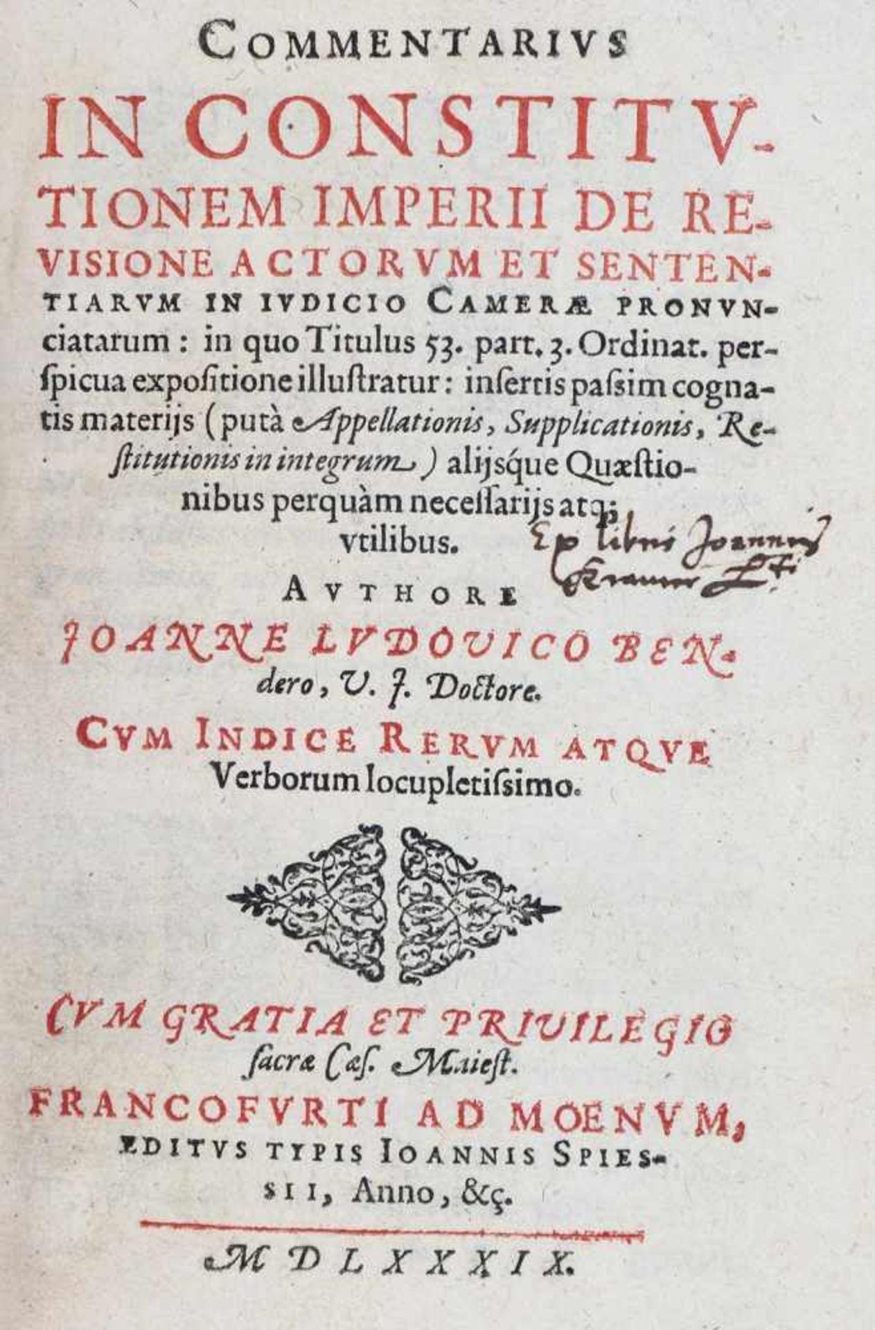 Bender,J.L.Commentarius in Constitutionem Imperii de revisione actorum et sententiarum in Iudic - Bild 2 aus 2