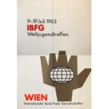 Internationaler Bund Freier Gesellschaften.9-19 Juli IBFG Weltjugendtreffen. Farb. Plakat in 2