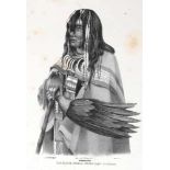 Indianer.Makuie-Poka Sohn des Wolfen. Lithogr. v. Honegger n. Bodmer (1834) aus Schinz, um 1850