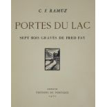 Ramuz,C.F.Portes du Lac. Genf, Editions du Portique 1932. Fol. Mit 7 sign. Holzschn.-Taf. v. Fr