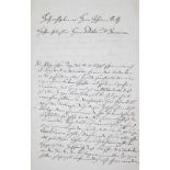 Stemler, Johann Gottlieb,Arzt und Politiker (1788-1856). Eh. Brief mit Unterschrift, dat. Zeule