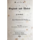 Kohl,J.G.Reisen in England und in Wales. 3 Bde. Drsdn. u. Lpz., Arnold 1844. Hlwdbde. d. Zt. (E