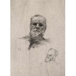 Rodin, Auguste(1840 Paris - Meudon 1917). 'Victor Hugo'. Portrait von vorne. Kaltnadelradierung