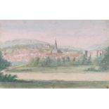 Thormeyer, Gottlob Friedrich(1775 Dresden 1842) zugeschrieben. Baden-Baden. Aquarell 1812. 22 x