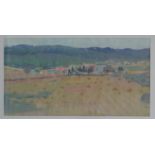 Potthof, Hans(1911 Zug 2003). Spanische Landschaft (Calonge-Palamos). Aquarell. Ca. 26 x 48,5 c