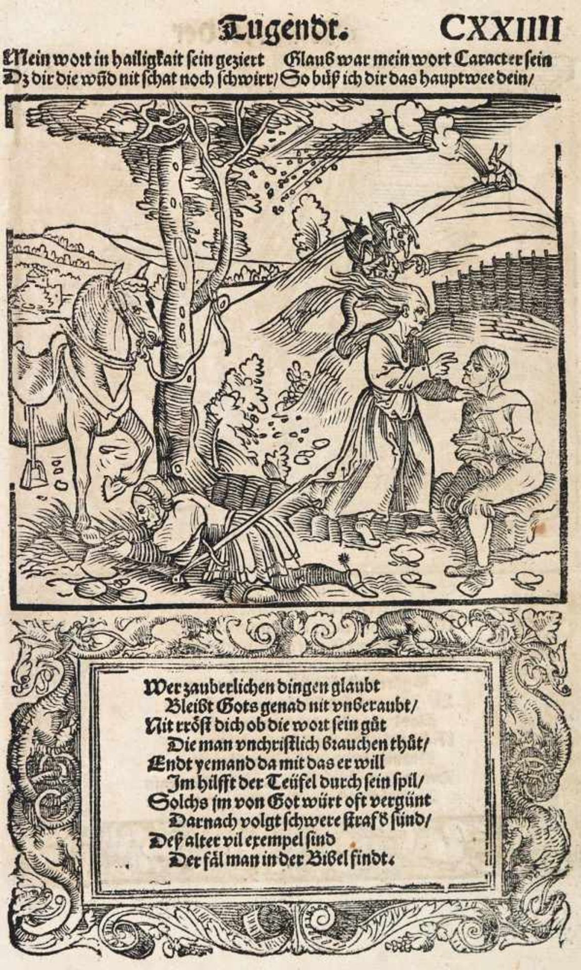 Buchholzschnitte.4 Bl. Buchholzschnitte von Jost Amman (3), um 1570 u. Hans Schäufelein aus J.v