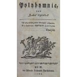 Schultes,J.Polyhymnia. Ulm, A.F.Bartholomäi 1769. 8 Bl., 140 S., 2 Bl. Hprgt. d. Zt. mit goldge