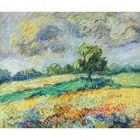 Laurens.(20. Jh., wohl Frankreich). Impressionistische Landschaft mit Feldern und Baum. Öl auf