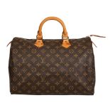 Louis Vuitton Vintage Henkeltasche'Speedy 35'. Monogr. Canvas Serie, Details u. Doppelhenkel au