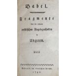 (Hoffmann,L.A.).Babel. Fragmente über die jetzigen politischen Angelegenheiten in Ungarn. Gedru