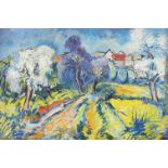 Laurens.(20. Jh., wohl Frankreich). 'Village de Saints, Brie'. Impressionistische Landschaft mi