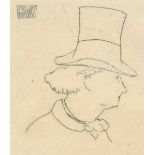 Manet, Edouard(1832 Paris 1883). Baudelaire de profil en chapeau II. Radierung auf China, 1862.