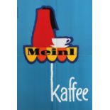 Krautschneider, Hans(1923 Graz). Meinl. Kaffee. Farb. Plakat in 2 Bl. bei Adametz, Wien ca. 196