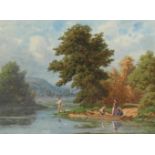Calmelet, Hedwig(1814, Laon Frankreich). 3 Aquarelle, Miniaturen. Seenlandschaften mit u.a. Ang