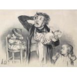 Daumier, Honoré(1805 Marseille - Valmondois 1879). 'Grrr !... femme. ! laisser un homme quatre