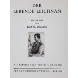 Tolstoi,L.N.Der lebende Leichnam. Berlin, F. Schneider (1924). 4°. Mit 3 Vign. u. 6 sign. Radie