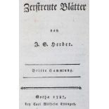 Herder,J.G.Zerstreute Blätter. 6 Sammlungen in 6 Bdn. Gotha, Ettinger 1785-97. Pbde. d. Zt. (Bd