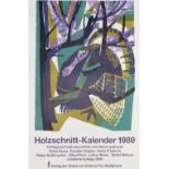 Holzschnitt-Kalender.10 Jgge. der Reihe. Bietigheim, Galerie im unteren Tor 1988-2006. Imp.Fol.