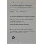 Philobiblon.Eine Vierteljahrsschrift für Buch- u. Graphiksammler. Im Auftr. d. Maximilian-Gesel