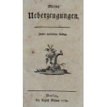 (Töllner,J.G.).Meine Ueberzeugungen. 2., verb. Aufl. Bln., Mylius 1770. 2 Bl., 108 S. - +Angeb.