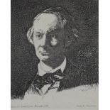 Manet, Edouard(1832 Paris 1883). Charles Baudelaire de face III. Radierung auf Bütten bei A.Sal