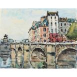 Berger, Robert Le(1905 Paris 1972). 'Le Pont Neuf et les Maisons Louis XIII'. Aquarell auf Papi