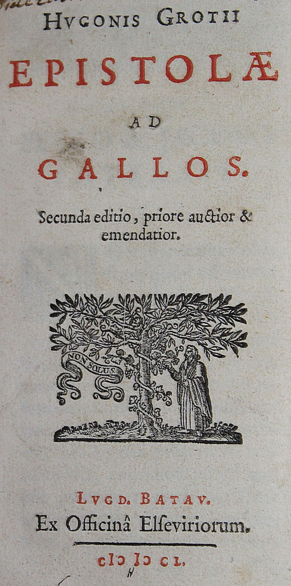 Grotius,H.Epistolae ad Gallos. 2. ed. Leiden, Elzevier 1650. 12°. 472 S., 1 Bl. Prgt. d. Zt. (E