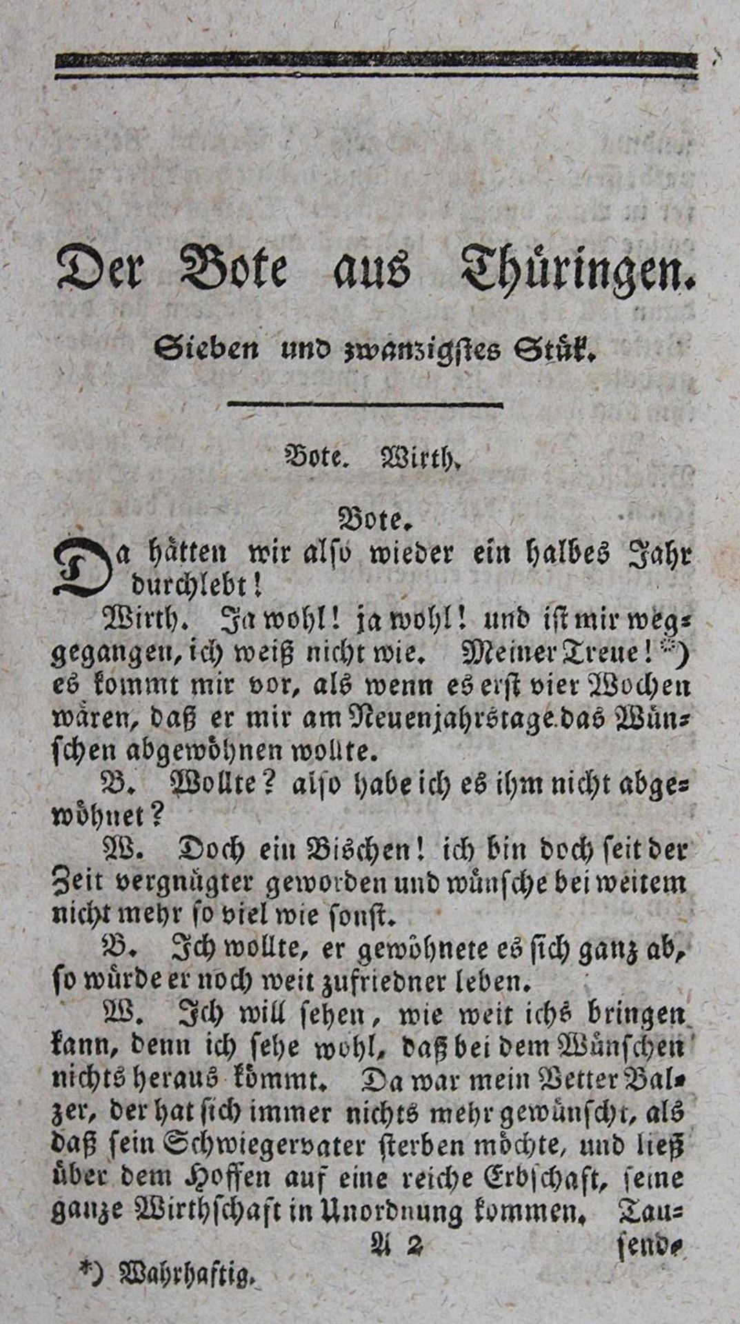 (Salzmann,C.G.).Der Bote aus Thüringen. Des ersten Jahrgangs zweite Hälfte. Frankfurt u. Leipzi