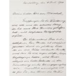 Schoetensack, Otto,Anthropologe und Paläontologe (1850-1912). Eh. Brief mit Unterschr., Hdbg. 4