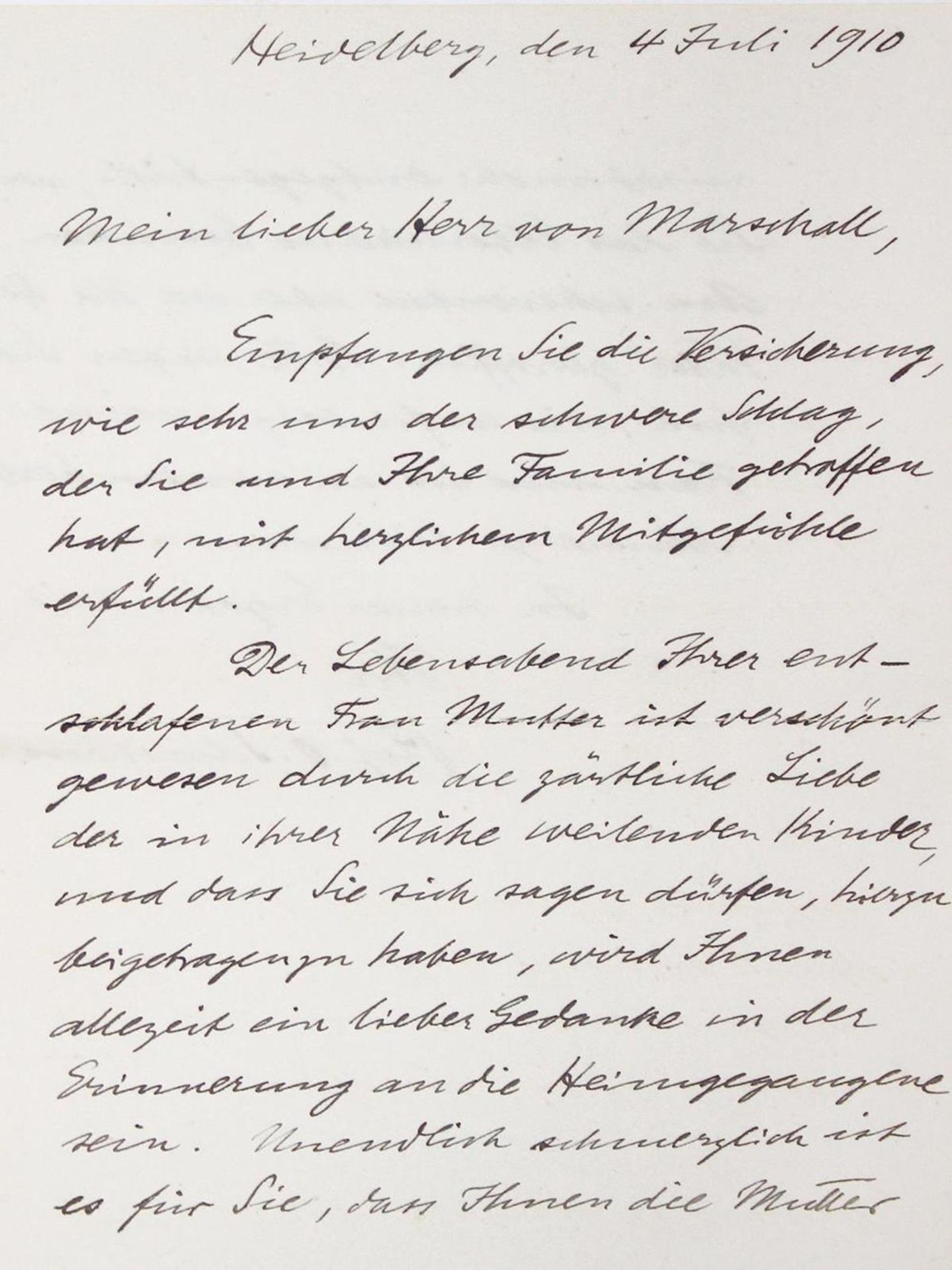 Schoetensack, Otto,Anthropologe und Paläontologe (1850-1912). Eh. Brief mit Unterschr., Hdbg. 4