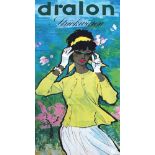 Dralon Strickwaren.Farb. Plakat in 3 Bl. bei Piller-Druck, Wien ca. 1962. Je Din A0. Gefaltet.