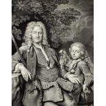 Preis(s)ler, Valentin Daniel(1717 Nürnberg 1765). Bendikt Geuder mit Jagdflinte, sein Sohn mit