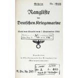 Ranglisten.Sammlung von 10 Schriften Ranglisten u.ä. Versch. Einbde. +Enthält:+ Deutsche Rangliste