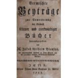 Blaufus,J.W.Vermischte Beyträge zur Erweiterung der Kenntnis seltener und merkwürdiger Bücher. (1.