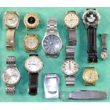 Slg. Herrenarmbanduhrenca. 1950-2000. 11 Uhren davon 6 x vergoldet. Hersteller u.a. Eternamatic