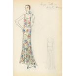 Albummit 142 Originalentwürfen für Art Deco Damenmode 1930. Kleider, Cocktail- und Abendkleider,