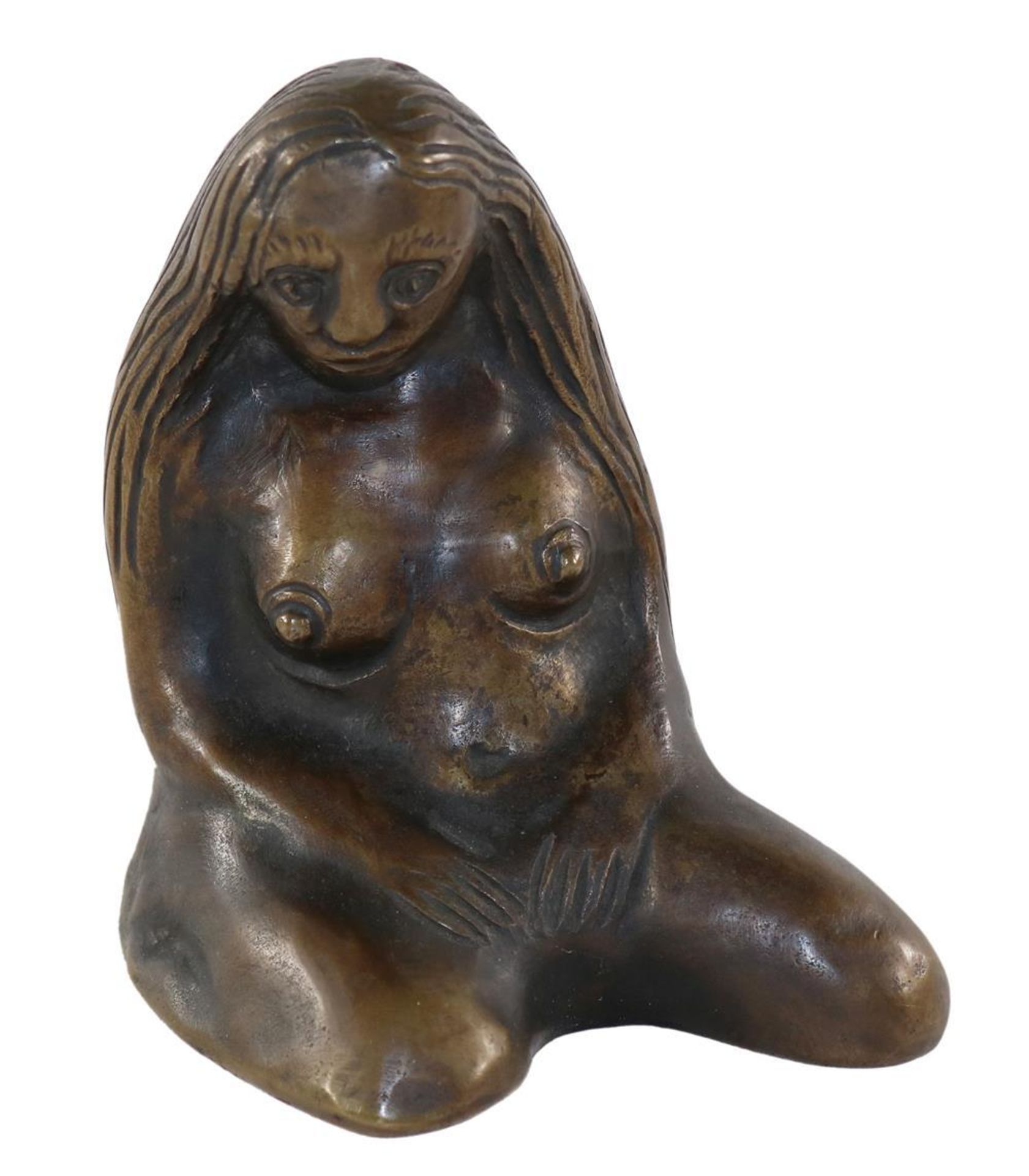 Nolde, Emil(1867 Buhrkall - Seebüll 1956). Hockende Frau. Bronze mit brauner Patina, um 1920/1971.