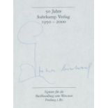 AutogrammzettelSammlung von zahlr. Autogrammzetteln von 28 Autoren aus dem Suhrkamp Verlag, meist