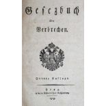 Gesetzbuch über Verbrechen.3. Aufl. 2 Tle. in 1 Bd. Prag, Schönfeld 1808. 8 Bl., 326 S., 3 Bl.;