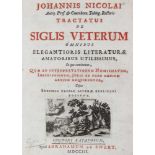 Nicolai,J.Tractatus de siglis veterum omnibus elegantioris Tractatus de literaturae amatoribus