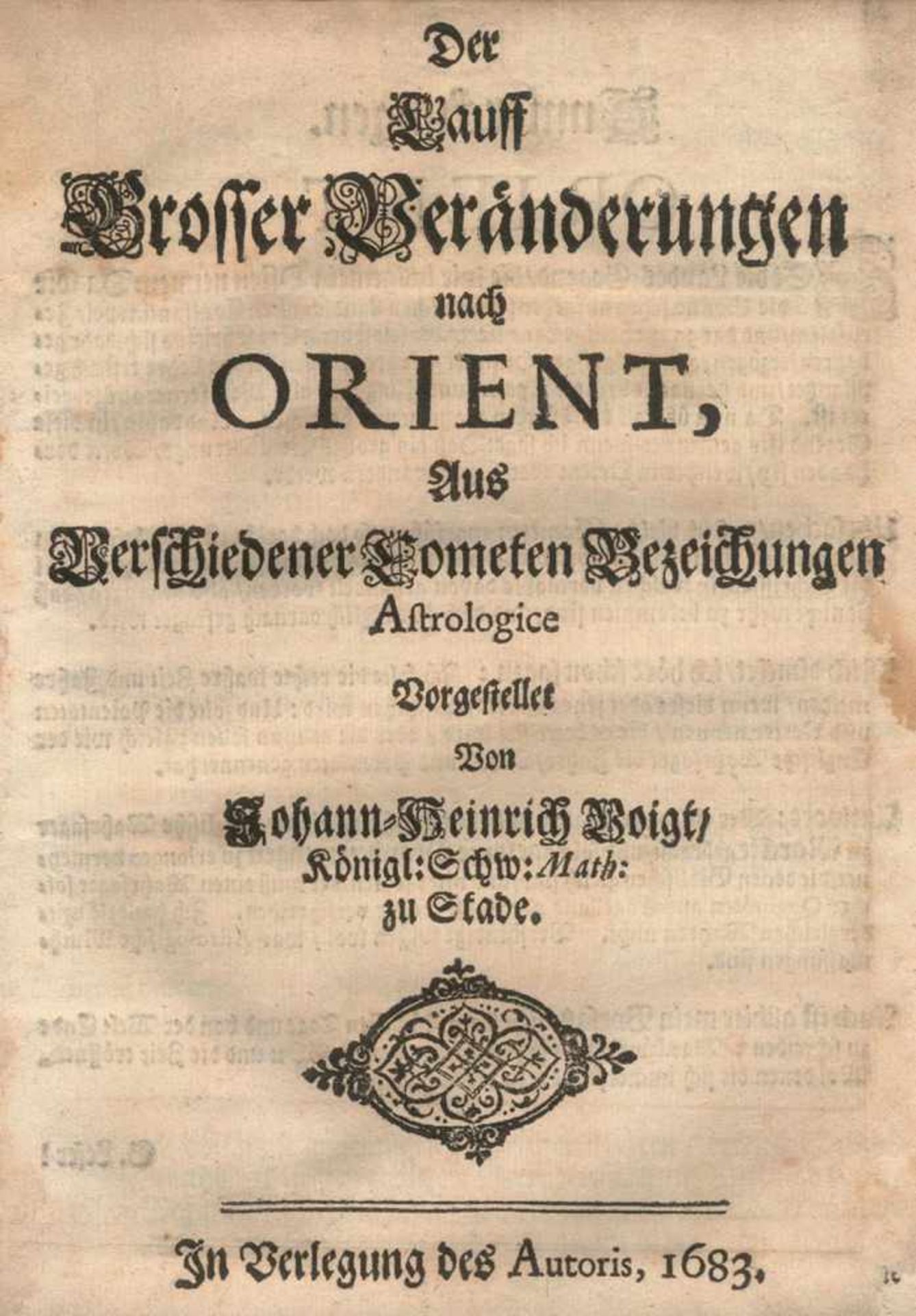 Voigt,J.H.Der Lauff Grosser Veränderungen nach Orient, Aus Verschiedener Cometen Bezeichnung