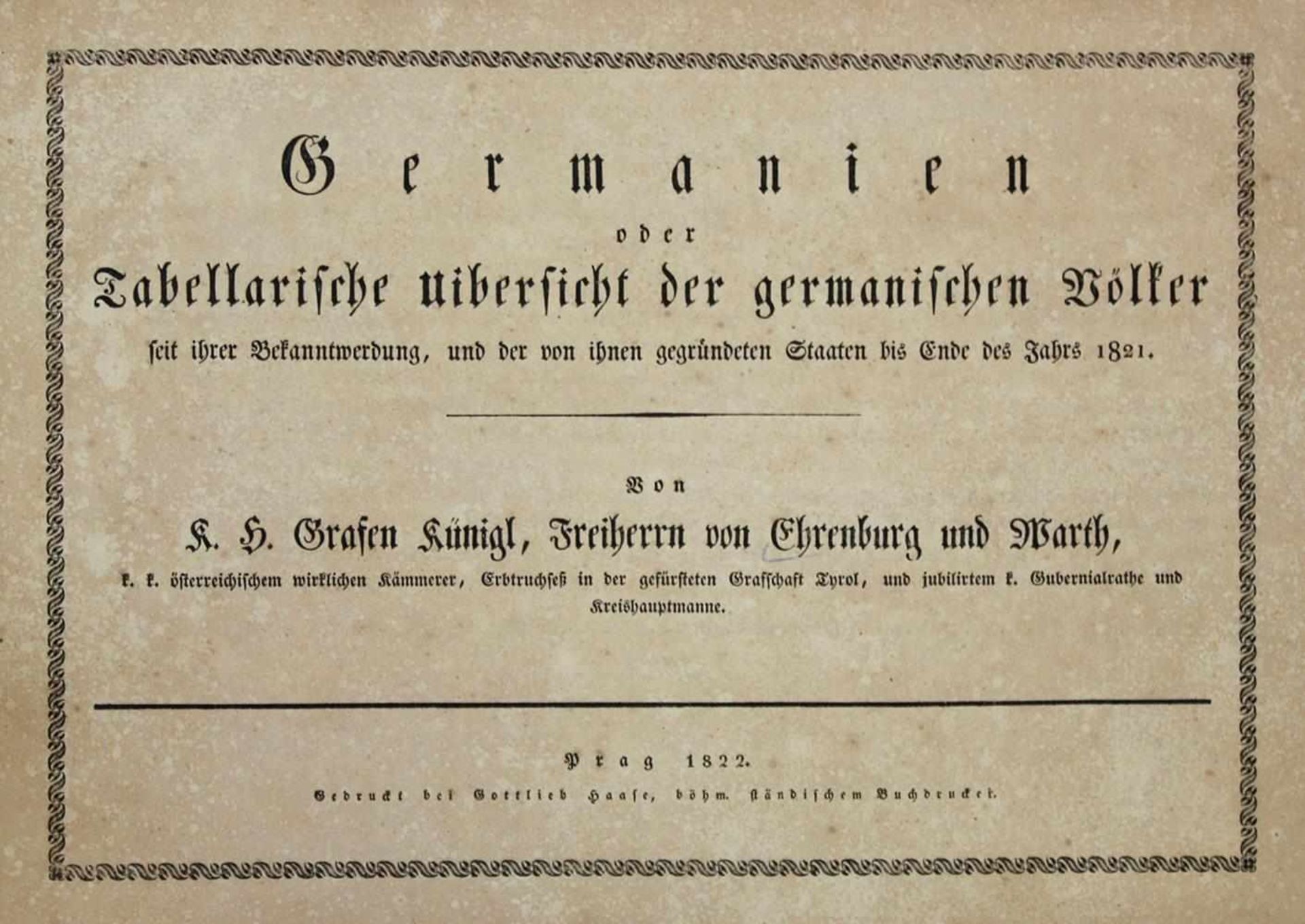 Ehrenburg und Warth,K.H.v.Germanien oder tabellarische Uibersicht der germanischen Völker seit ihrer