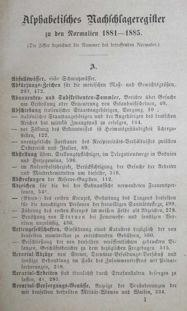 Normalien-Sammlungder k.k. Statthalterei in Böhmen vom Jahre 1881 bis 1885 (Und:) 1886 bis 1890. 2