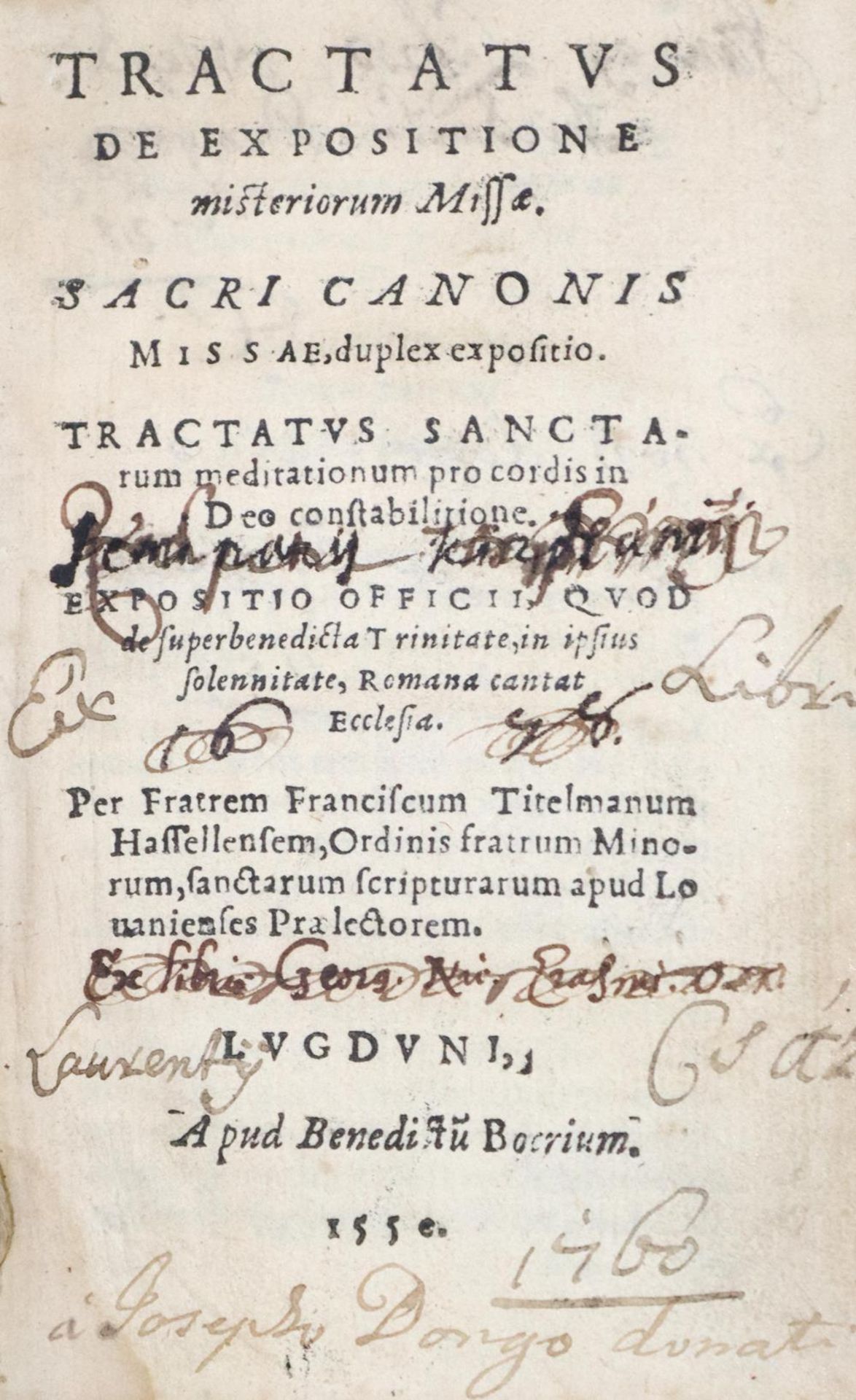 Tit(t)elmans,F.Tractatus de expositione misteriorum missae. Sacri canonis missae duplex expositio...