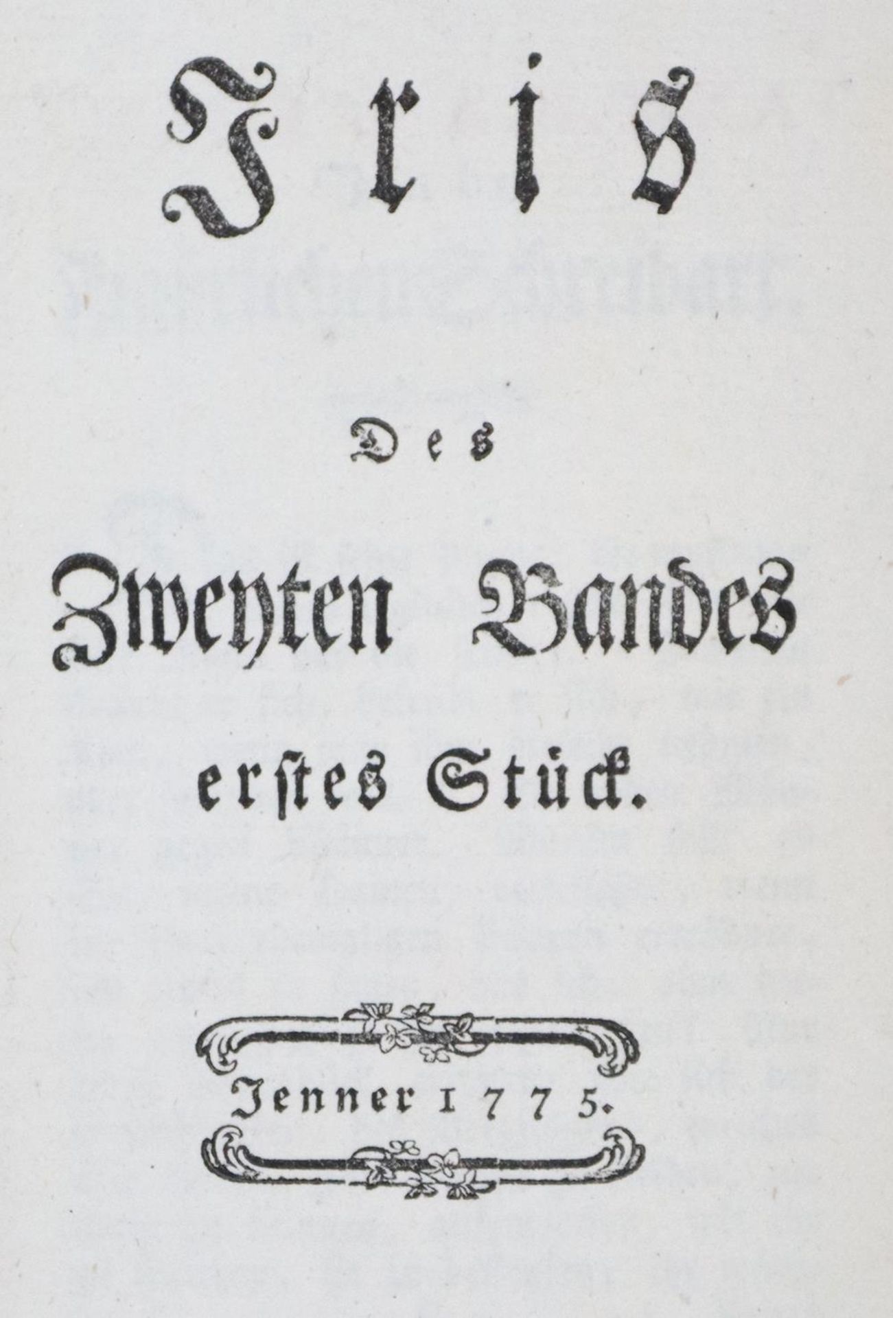 (Jacobi,G. u. W.Heinse Hrsg.)Iris. (Vierteljahrschrift für Frauenzimmer). Bd. 2 (v.8). 3 Stücken.